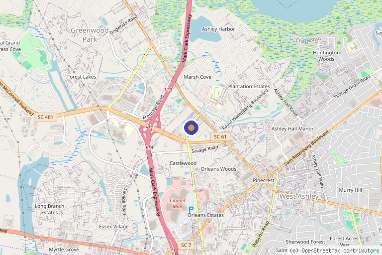 Map showing the location of Well Labs+ Medspa Charleston in Charleston, SC