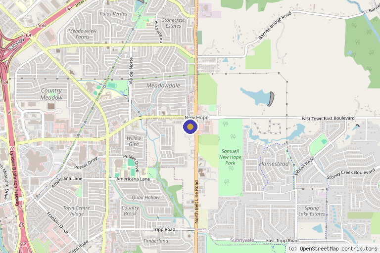 Map showing the location of Wellness Code in Sunnyvale, TX