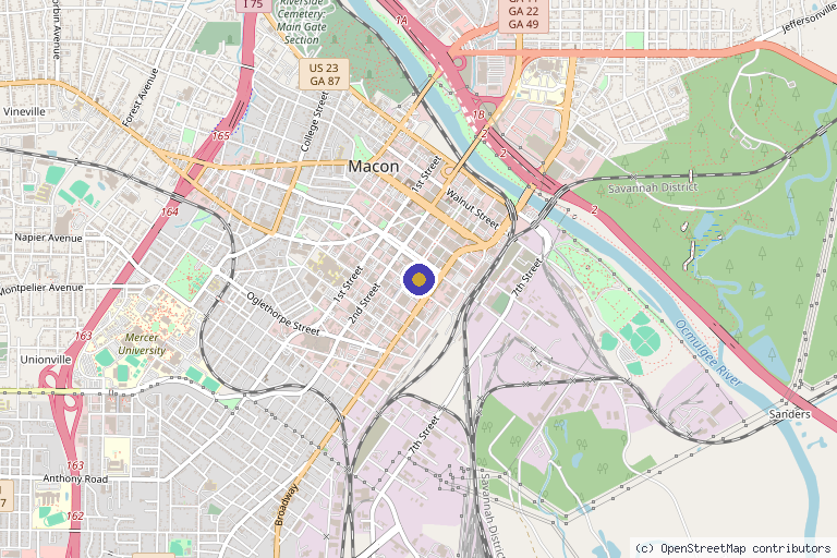 Map showing the location of Spa Medical in Macon, GA