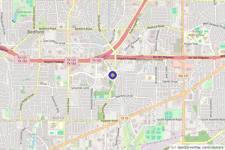 Map showing the location of Infinite Health Sports & Regenerative Medicine in Euless, TX