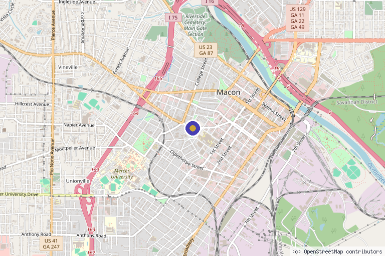Map showing the location of Bloom Wellness & Aesthetics in Macon, GA
