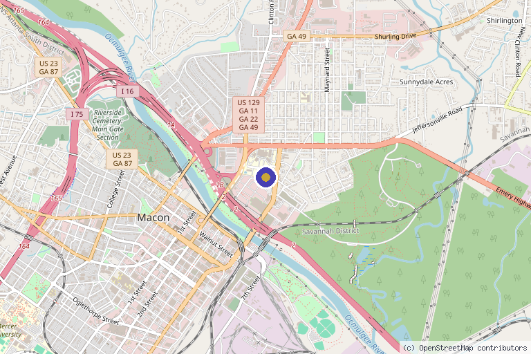 Map showing the location of SkinSense Medical Spa of Georgia in Macon, GA