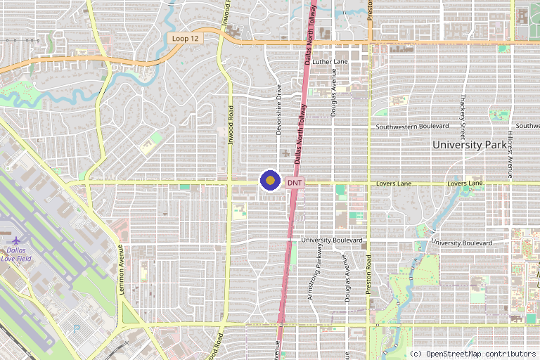 Map showing the location of Sanjiva Medical Spa in Dallas, TX