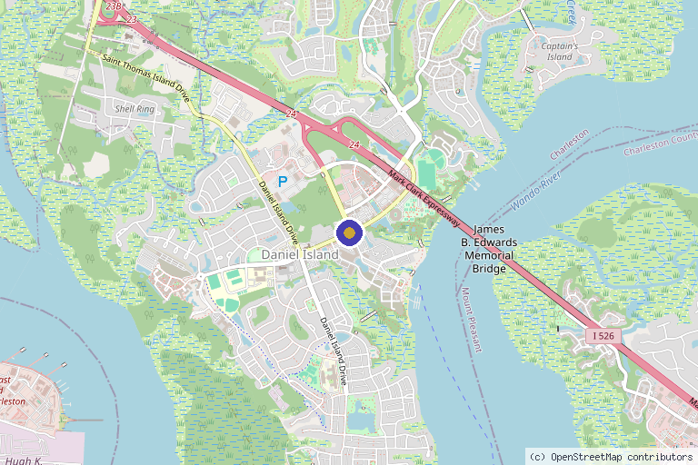 Map showing the location of Deeper Healing Medical Wellness Center in Charleston, SC