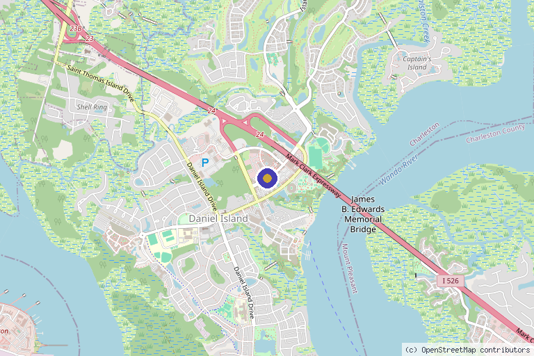 Map showing the location of Charleston Sports Medicine in Charleston, SC