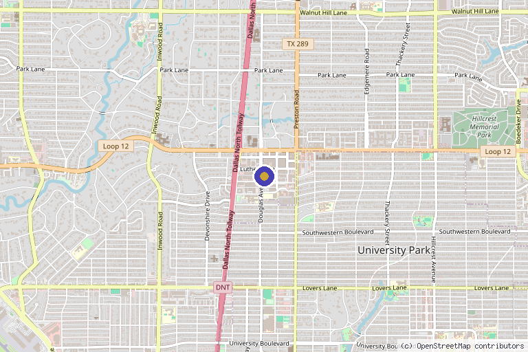 Map showing the location of Dallas Vitality 360 in Dallas, TX