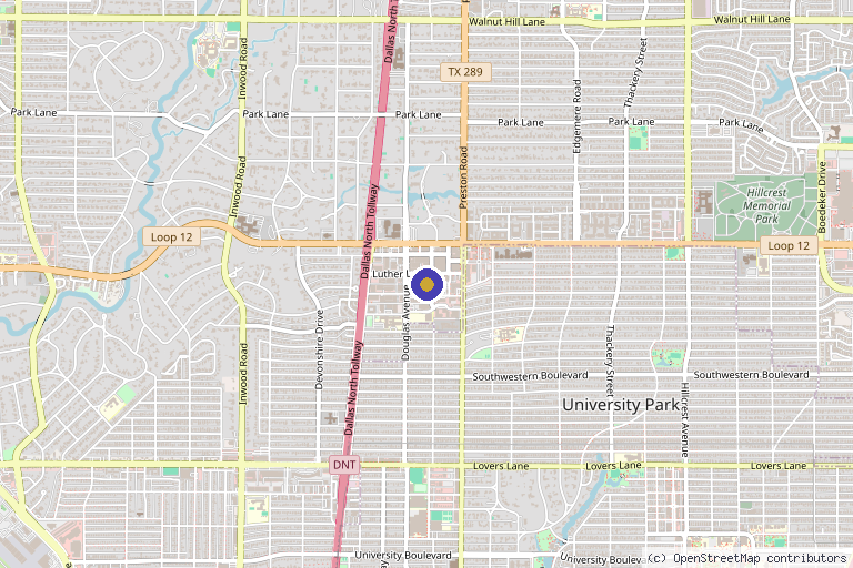 Map showing the location of Advanced Regeneration in Dallas, TX