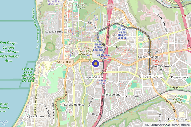 Map showing the location of San Diego Center for Restorative Medicine in La Jolla, CA