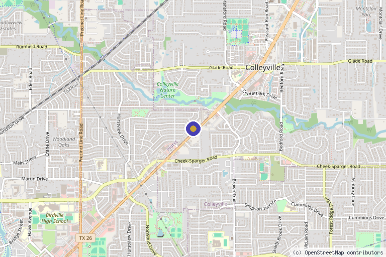 Map showing the location of The New You Medical and Infusion Clinic in Hurst, TX