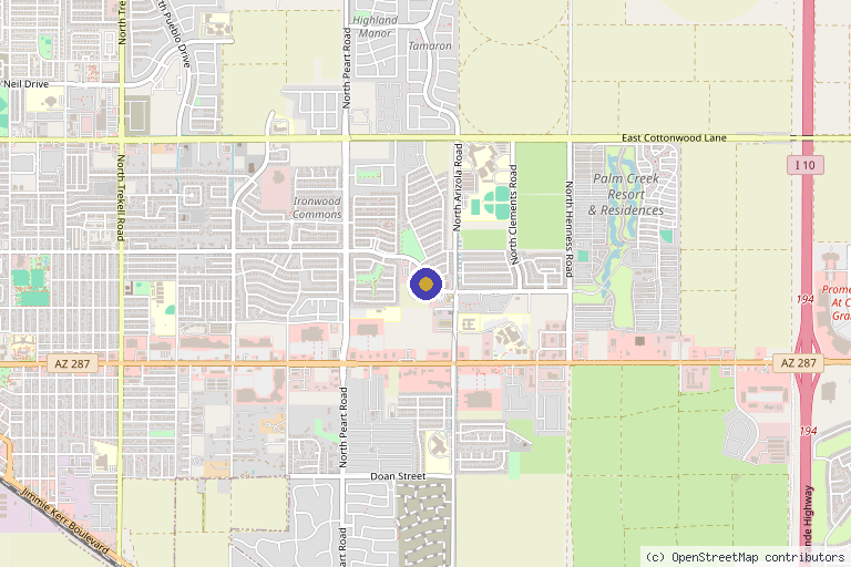Map showing the location of Laser Vascular Center - Casa Grande – East Casa Grande in Casa Grande, AZ