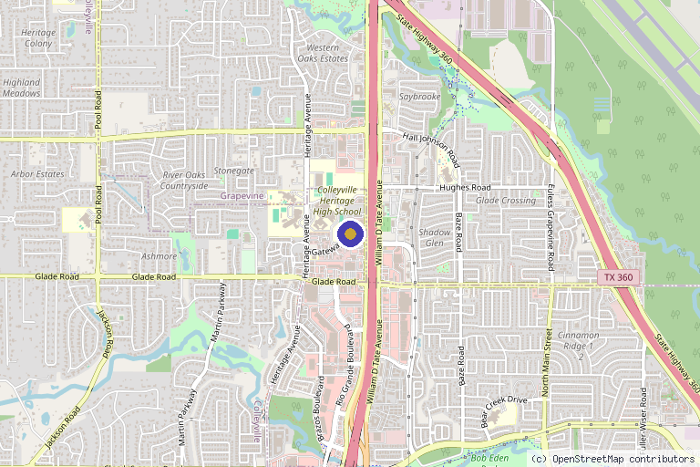 Map showing the location of Make You Well Family Practice & Aesthetics - Colleyville, Texas in Colleyville, TX