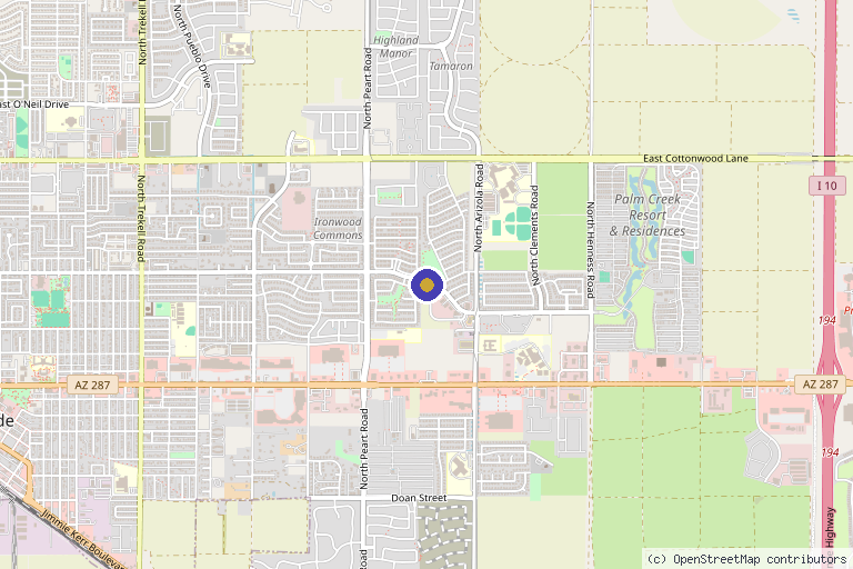 Map showing the location of Specialty Pain Management in Casa Grande, AZ