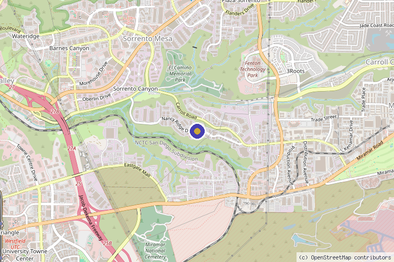 Map showing the location of Visicell Medical in San Diego, CA