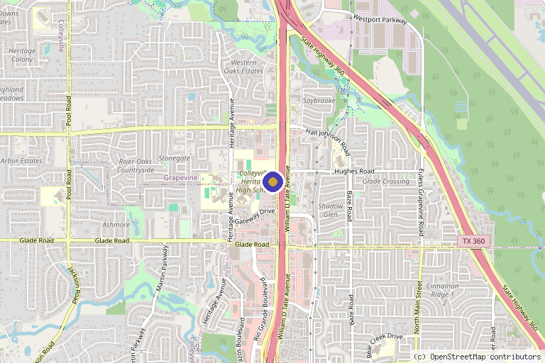 Map showing the location of Genesis Pain & Regenerative Medicine in Colleyville, TX