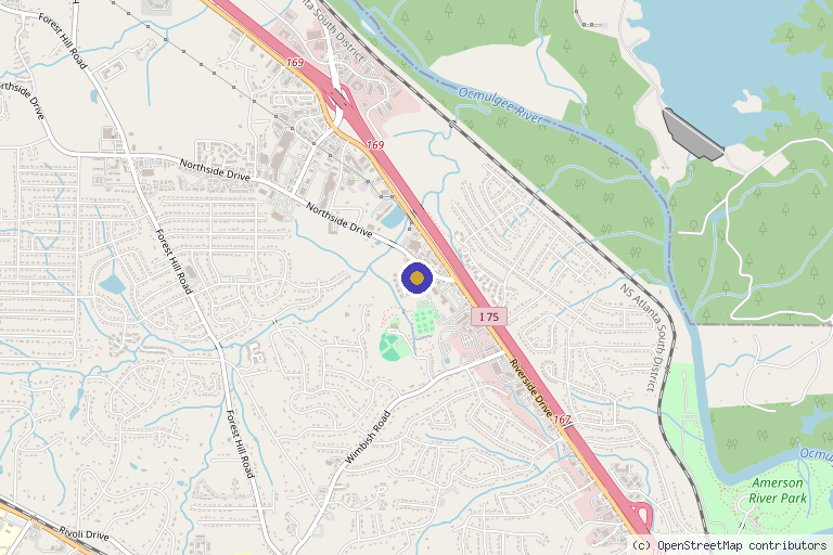 Map showing the location of Ketamine Center of Central Georgia in Macon, GA