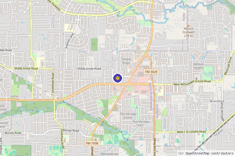 Map showing the location of Bayview Med Spa in North Richland Hills, TX