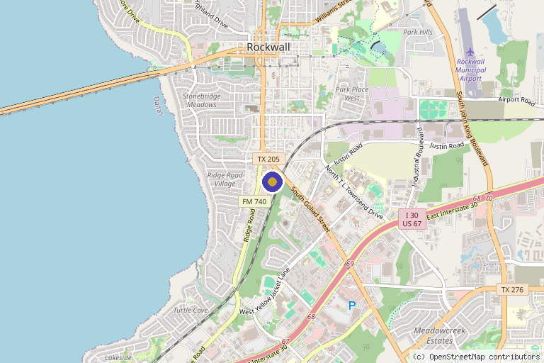 Map showing the location of Rockwall Elite Healthcare in Rockwall, TX