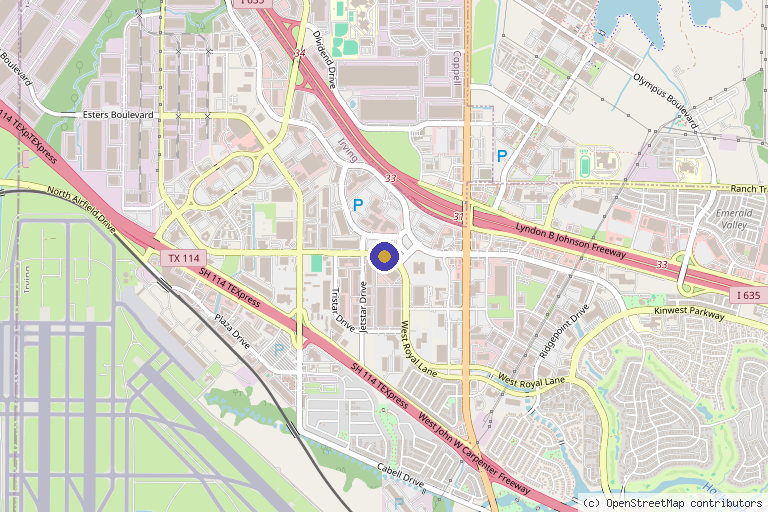 Map showing the location of Signature Biologics in Irving, TX