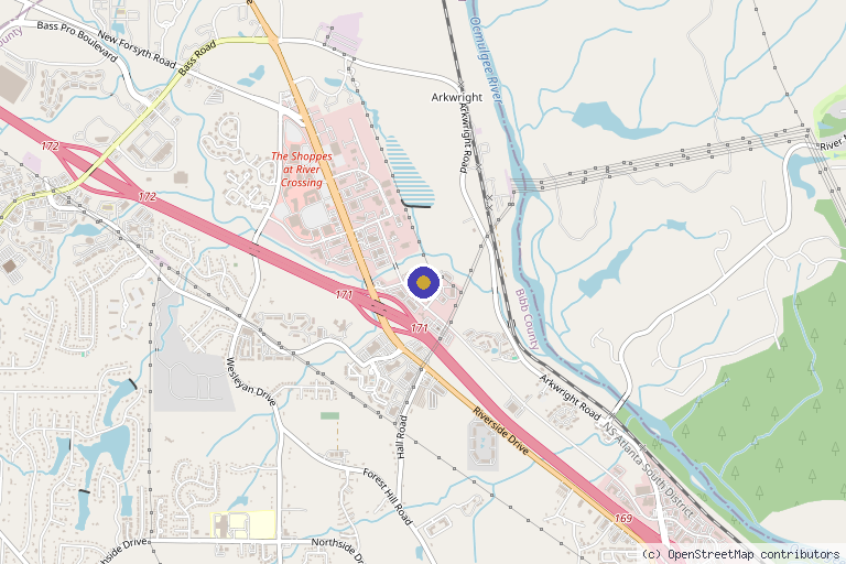 Map showing the location of Axis Surgery Center in Macon, GA
