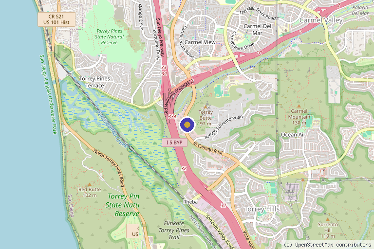 Map showing the location of StemGenex in San Diego, CA