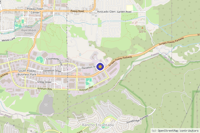 Map showing the location of Personalized Stem Cells in San Diego, CA
