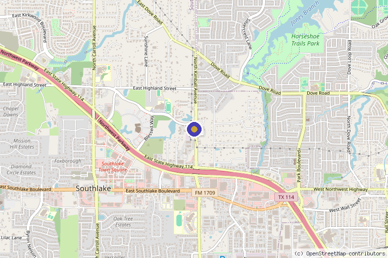 Map showing the location of Alypos Regenerative Pain & Wellness in Southlake, TX