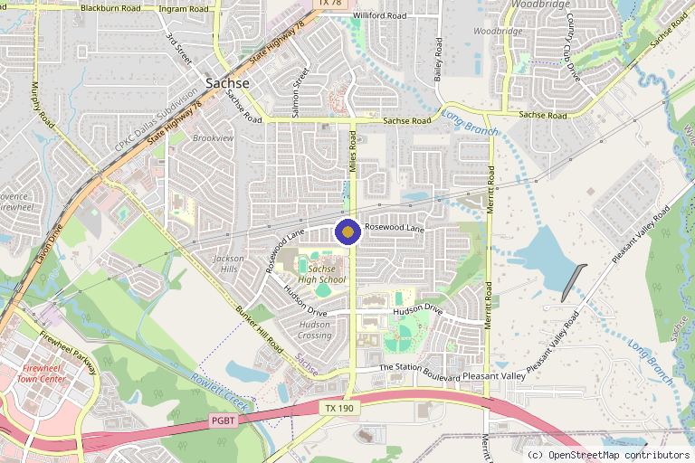 Map showing the location of Summit Med Spa in Sachse, TX