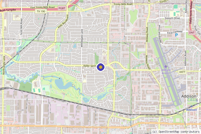 Map showing the location of DermaPhi in Carrollton, TX