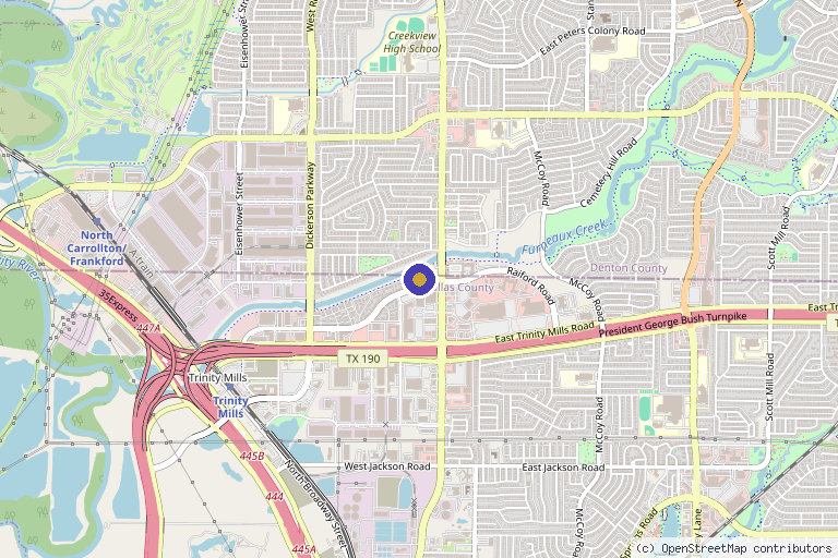 Map showing the location of Modern Line Med Spa in Carrollton, TX