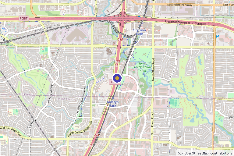 Map showing the location of Specialty Care Clinics, Richardson, TX in Richardson, TX