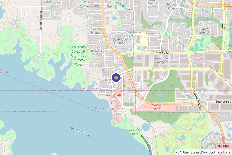 Map showing the location of The Med Spa of Flower Mound in Flower Mound, TX