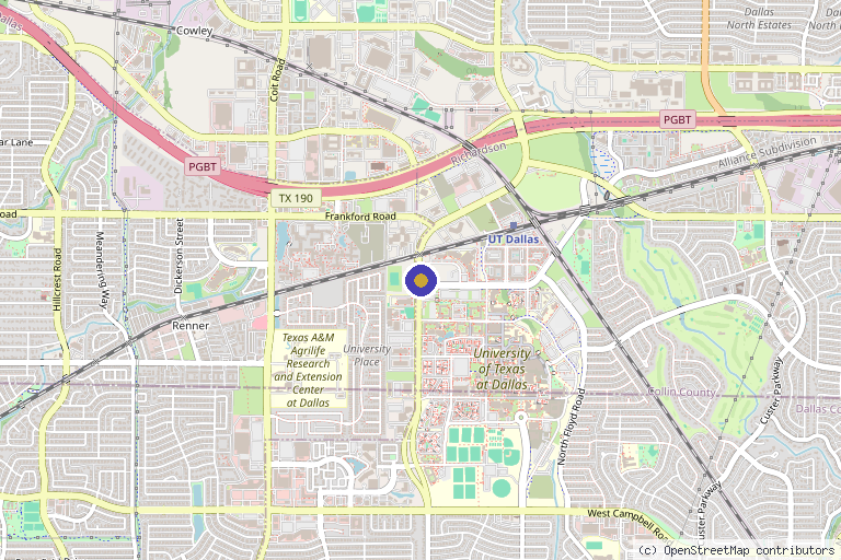 Map showing the location of Urology Clinic – UT Southwestern in Richardson, TX