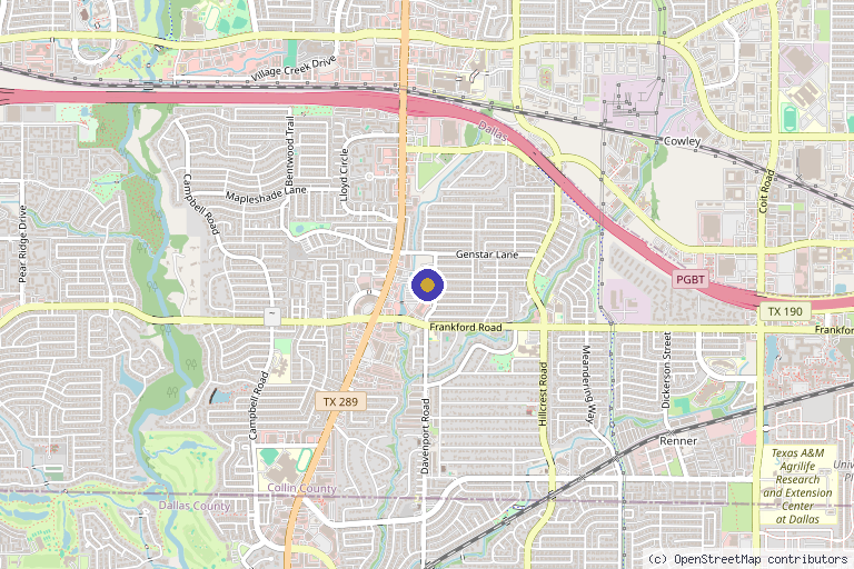 Map showing the location of Rejuve Med Spa in Dallas, TX