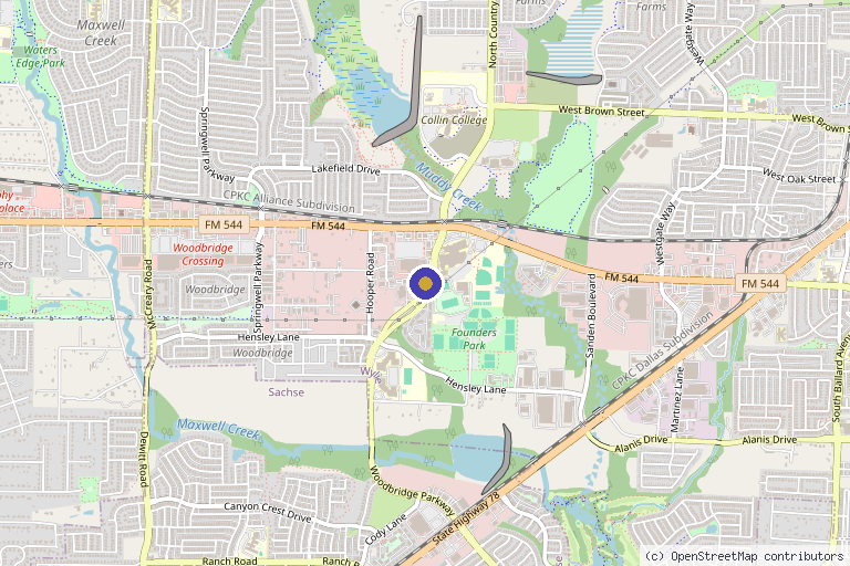 Map showing the location of Orthopaedic Specialists of Dallas- Wylie in Wylie, TX