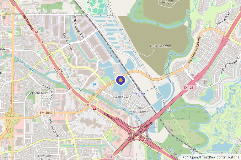 Map showing the location of Black Iris Med Spa in Lewisville, TX