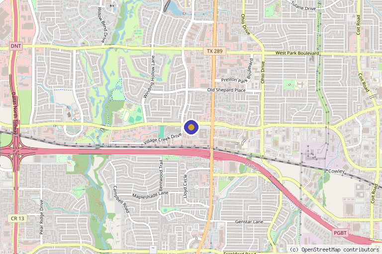 Map showing the location of Texas Pain Physicians in Plano, TX