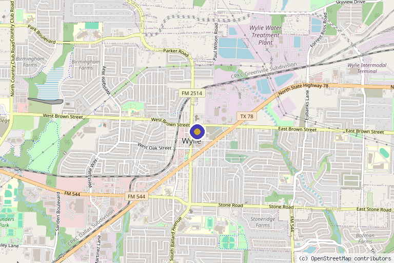 Map showing the location of Demure Aesthetics and Wellness in Wylie, TX