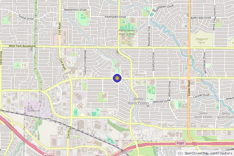 Map showing the location of Pain Treatment Institute in Plano, TX
