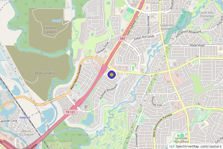 Map showing the location of ENVY IV Wellness & Medical Aesthetics in Carrollton, TX