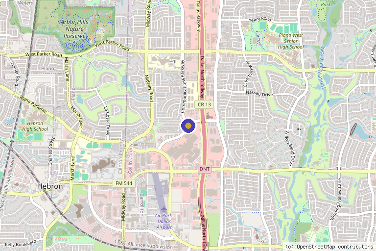 Map showing the location of Lam Institute for Hair Restoration – Samuel M. Lam, MD, FACS in Plano, TX