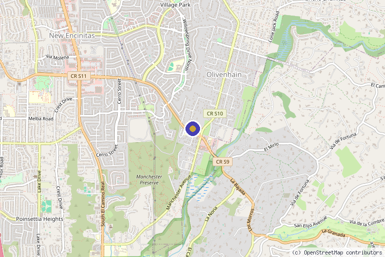 Map showing the location of THRYV Collective San Diego in Encinitas, CA