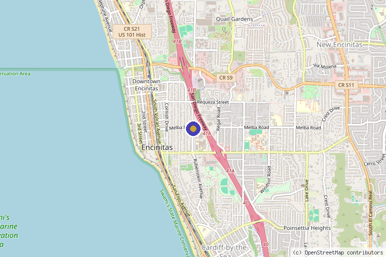 Map showing the location of SynergyO3 in Carlsbad, CA