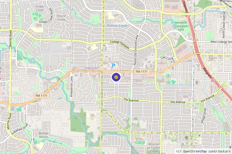 Map showing the location of Project Anti-Aging Med Spa in Lewisville, TX