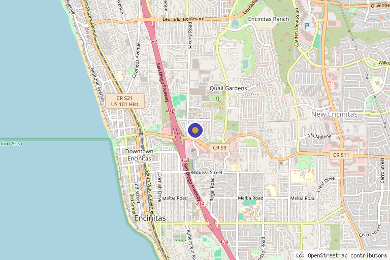 Map showing the location of Stengler Center for Integrative Medicine in Encinitas, CA