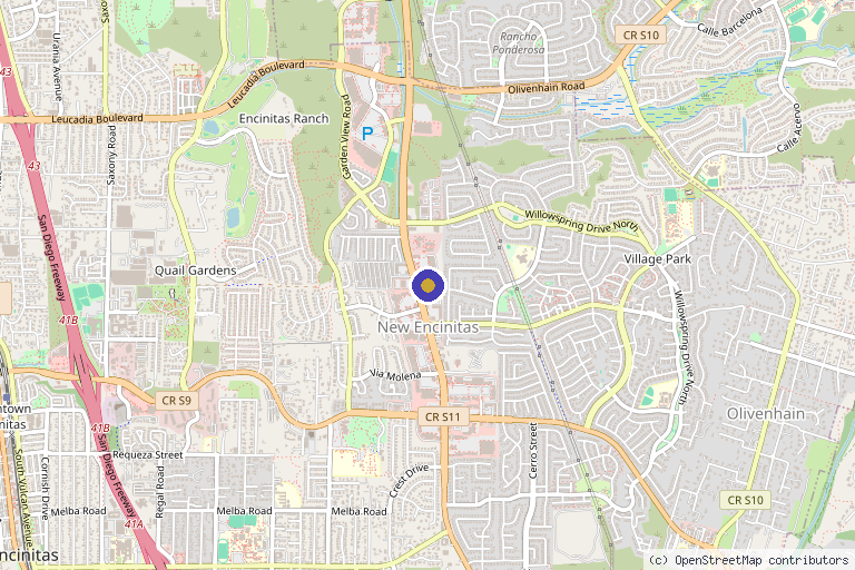 Map showing the location of ActiveMed Integrative Health Center in Encinitas, CA