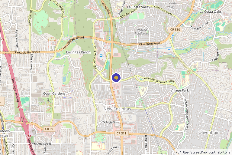 Map showing the location of The How Clinic: Dr. John How in Encinitas, CA