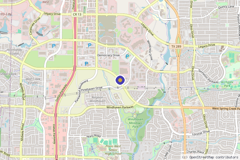 Map showing the location of Legacy Pain and Regenerative Medicine: Trace Alexander, DC, FNP in Plano, TX