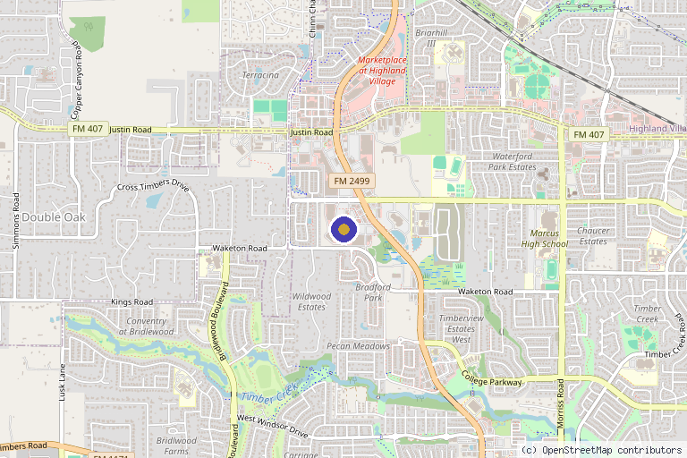 Map showing the location of Innova Skin and Wellness Studio in Flower Mound, TX