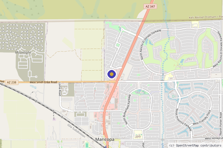 Map showing the location of Beyond Biology in Maricopa, AZ