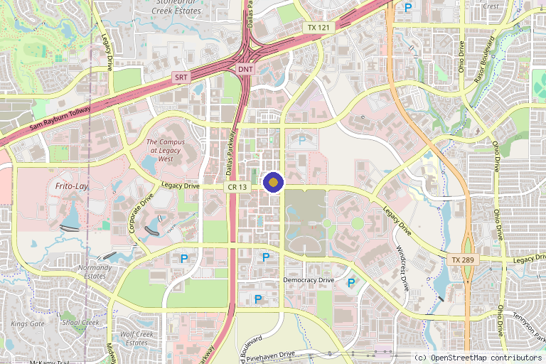 Map showing the location of U Med Spa in Plano, TX